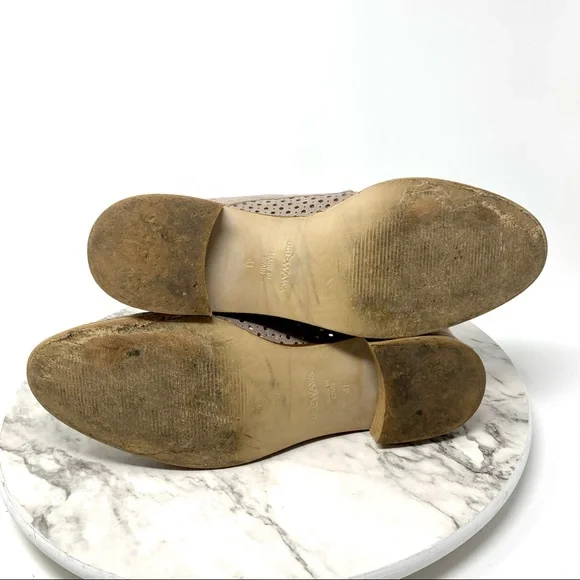 Anthropologie + Gee WaWa Metallic Perforated Oxford Flats 41 Spain Classic Boho